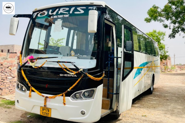Luxury AC Bus Rental in Jodhpur with comfortable seating, modern interiors, and professional driver service.